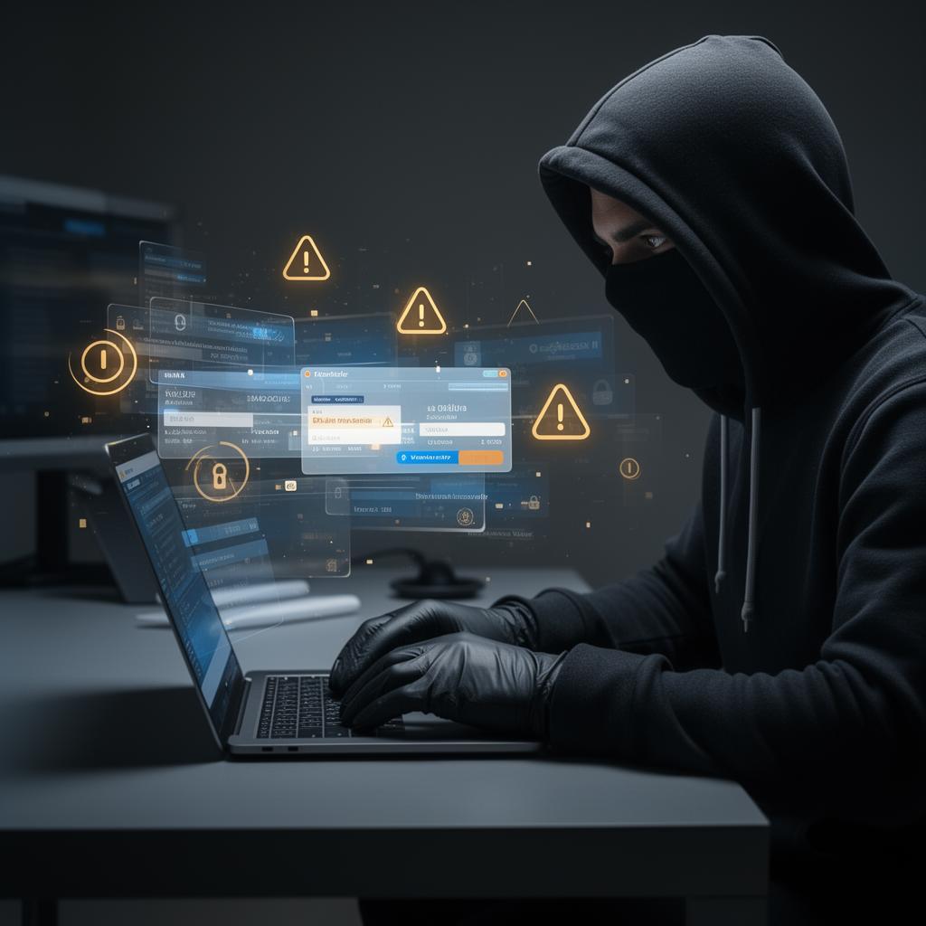 Hacker robando millones de dólares mediante fraude bancario